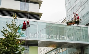 Klinikum Stuttgart: Höhenretter als Nikolaus im Einsatz