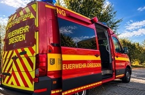Feuerwehr Dresden: FW Dresden: Person in Waschanlage eingeklemmt - Feuerwehr befreit Mann aus Notlage