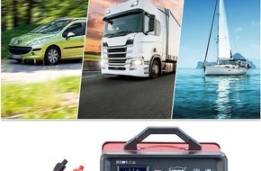 PEARL GmbH: Lescars Profi-Kfz-Batterieladegerät für Pkw & Lkw, 15 A, 15 - 150 Ah Kapazität: Lädt die Kfz-Starterbatterie schnell und zuverlässig wieder auf