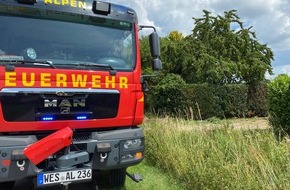 Freiwillige Feuerwehr Alpen: FW Alpen: Rasenmäherbrand
