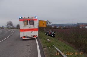 Polizeidirektion Neustadt/Weinstraße: POL-PDNW: Von der Fahrbahn abgekommen...