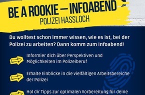 Polizeidirektion Neustadt/Weinstraße: POL-PDNW: be a rookie - Infoabend der Polizei Haßloch