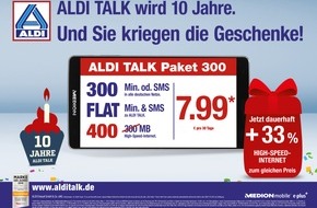 ALDI: ALDI TALK feiert 10. Geburtstag