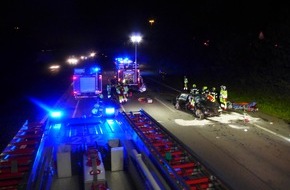 Feuerwehr Oberhausen: FW-OB: 3 verletzte Personen nach Verkehrsunfall auf der BAB 42