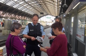Bundespolizeidirektion Sankt Augustin: BPOL NRW: Kölner Bundespolizei informiert Reisende über die Gefahren an Bahnanlagen