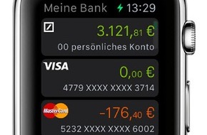 Deutsche Bank AG: Das Konto am Handgelenk: Deutsche Bank bietet Banking mit der Apple Watch