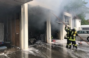 Freiwillige Feuerwehr Lage: FW Lage: Feuer 2 / Garagenbrand - alte Molkerei Lage - 1.5.2019 - 12:07 Uhr