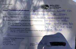 Kreispolizeibehörde Märkischer Kreis: POL-MK: Reh im Garten