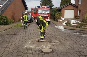 Feuerwehr Schermbeck: FW-Schermbeck: Ölspur löste Einsatz aus