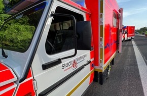 Feuerwehr Ratingen: FW Ratingen: Notarzteinsatz mit 5 Verletzten auf der BAB A44 in Velbert