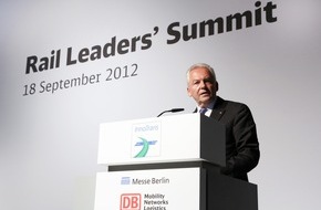 Messe Berlin GmbH: Rail Leaders' Summit: Internationaler Dialog über Entwicklungen im weltweiten Eisenbahnsektor auf der InnoTrans 2014 in Berlin (FOTO)
