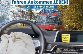 Polizeipräsidium Neubrandenburg: POL-NB: Start der Kontrollen zu "Fahren.Ankommen.LEBEN!"
mit Schwerpunkt "Geschwindigkeit"