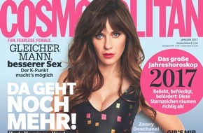 Bauer Media Group, Cosmopolitan: Zooey Deschanel (36) in COSMOPOLITAN: "Ängste sind interpretierbar"