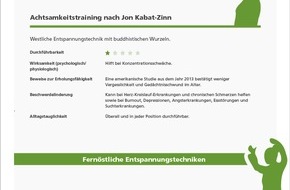 AOK Hessen: PM AOK Hessen - Erholung, aber richtig: Entspannungstechniken im Vergleich