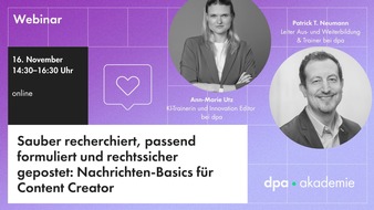 dpa-Akademie: Journalistisches Arbeiten f&uuml;r Content Creator und Newsfluencer | dpa-Akademie