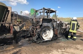 Polizeidirektion Wittlich: POL-PDWIL: Brand einer landwirtschaftlichen Zugmaschine