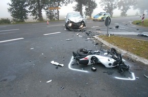 Polizeiinspektion Rotenburg: POL-ROW: Verkehrsunfall mit einem schwer verletzten Kradfahrer in Stemmen