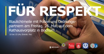 Polizei Bochum: POL-BO: Für Respekt und gesellschaftlichen Dialog: Polizei und Ordnungspartner veranstalten Blaulichttag am 26. Mai in Bochum