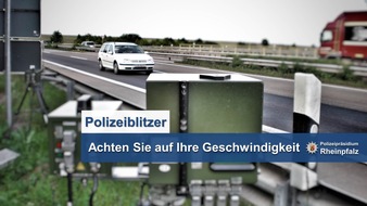 Polizeipräsidium Rheinpfalz: POL-PPRP: Polizeipräsidium Rheinpfalz Geschwindigkeitskontrollen September 2017