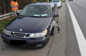 Polizeidirektion Kaiserslautern: POL-PDKL: A6/Ramstein-Miesenbach, Vorderrad verloren