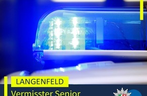 Polizei Mettmann: POL-ME: Schnelles Ende der Vermisstenfahndung: Senior wohlbehalten angetroffen - 2603006