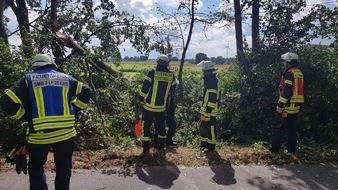 Feuerwehr Schermbeck: FW-Schermbeck: Ast blockierte Fahrbahn auf der Freudenbergstraße