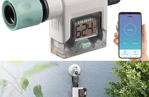 PEARL GmbH: Den Wasserverbrauch im Blick behalten: Royal Gardineer Smart-Wasserzähler WZ-300.app für den Gartenschlauch mit Display, Bluetooth & App