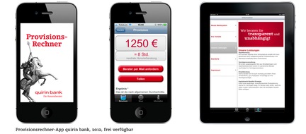 Quirin Privatbank AG: Mit der Provisionsrechner-App rausfinden, was Finanzprodukte wirklich kosten (BILD)