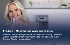 Evodrop AG: Effiziente Entkalkung durch den Einsatz von natürlicher Apfelsäure / Die Schweizer Wassertechnologie-Firma Evodrop entwickelte die womöglich bekannteste Alternative zu Salzanlage