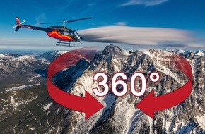 Hubschrauberflug.de: Die Zugspitze im 360-Grad-Video: Hubschrauberflug auf den höchsten Berg Deutschlands