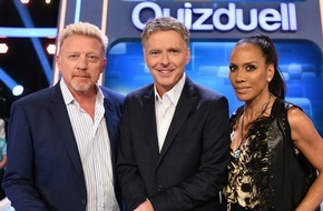 ARD Das Erste: Das Erste: Spiel, Satz & Sieg für Boris und Barbara Becker? Erster gemeinsamer Auftritt in deutscher TV-Show bei Jörg Pilawas "Quizduell-Olymp"