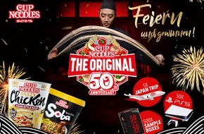 Nissin Foods GmbH: 50 Jahre Nissin Cup Noodles / Nissin Foods, Erfinder der Instant-Nudeln, feiert 50 Jahre Markteinführung