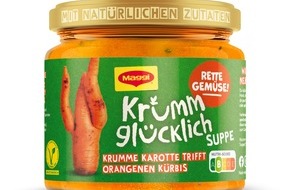 Nestlé Deutschland AG: Krumm Glücklich: Maggi kocht Suppen mit gerettetem Gemüse