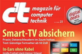 c't: Smart-TVs im c't-Test / Datenschleudern im Zaum halten