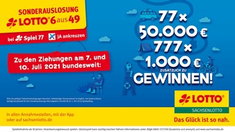 Sächsische Lotto-GmbH: Mit der Spiel 77-Sonderauslosung in den Sommer starten