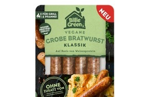 The Plantly Butchers GmbH & Co. KG: Vegane Neuheiten für Grill und Pfanne / Bei Billie Green geht's jetzt um die Bratwurst!
