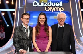ARD Das Erste: Intelligente Satire gegen den "Quizduell-Olymp": Mathias Richling und Bruno Jonas bei Esther Sedlaczek