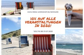 MEDIA WORKSHOP: Fortbildungsreihe für Kommunikationsfachleute aller Branchen / Sommeraktion der MEDIA WORKSHOPs