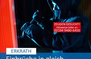 Polizei Mettmann: POL-ME: Einbrüche aus dem Kreisgebiet - Velbert / Erkrath - 2306091