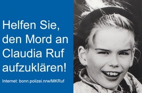 Polizei Bonn: POL-BN: Helfen Sie, den Mord an Claudia Ruf aufzuklären! "Aktenzeichen XY...ungelöst" greift neue Ermittlungen auf