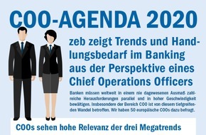 zeb consulting: COO-AGENDA 2020: Digitale Kundenerwartungen bisher kaum realisierbar / ZEB-Studie: Effektive und effiziente Compliance bleibt wichtige Baustelle und Kostenmanagement eine Daueraufgabe