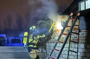 Feuerwehr Essen: FW-E: Saunabrand im Anbau eines Wohngebäudes - massive Rauchentwicklung