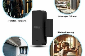 PEARL GmbH: Smart überwachen, wann Türen und Fenster geöffnet werden: Luminea Home Control WLAN-Tür- und -Fensteralarm XMD-111.app, weltweiter App-Zugriff, Sprachsteuerung