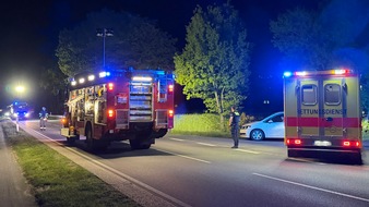 FW-AUR: Frontalzusammenstoß mit Leitplanke