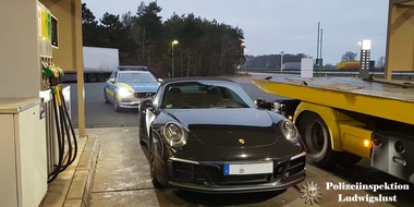 Polizeiinspektion Ludwigslust: POL-LWL: Mutmaßlicher Autodieb an Autobahntankstelle vorläufig festgenommen