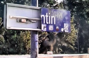 Bundespolizeiinspektion Rostock: BPOL-HRO: Stationsschild am Haltepunkt Parkentin beschädigt