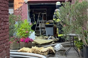 FFW Gemeinde Schwalmtal: FFW Schwalmtal: Feuerwehr l&ouml;scht Garagenbrand im Hinterhof eines Wohngeb&auml;udes
