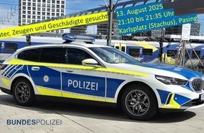 Bundespolizeidirektion München: Bundespolizeidirektion München: Täter, Zeugen und Geschädigte gesucht: Bundespolizei kommt bei Videoauswertung weiteren Straftaten auf die Spur - Couragierter Helfer