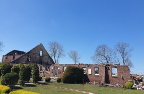 Polizeiinspektion Wilhelmshaven/Friesland: POL-WHV: Der Brand eines Gutshofes mit angrenzendem Wohnhaus im Wangerland dürfte aufgrund eines technischen Defektes im Nebengebäude ausgelöst worden sein