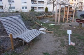 Polizeidirektion Ludwigshafen: POL-PDLU: Speyer - Vandalismus auf Naturerlebnispark Georg-Kerschensteiner-Straße (58/1501)